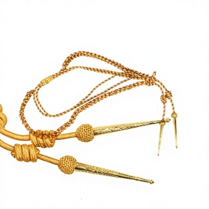 QUICK WAY INDUSTRIES Customized Gold Mylar French Bullion <b>Wire</b> Aiguillette Ceremonial Uniform with 2 Metal Tips Camouflage <b>Net</b> - Product Image 1