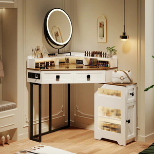 Corner Makeup Vanity <strong>With</strong> <strong>Mirror</strong> Luxury Nordic Bedroom Makeup <strong>Table</strong> Modern <strong>Simple</strong> Multi-functional <strong>Dressing</strong> <strong>Table</strong> - Product Image 3