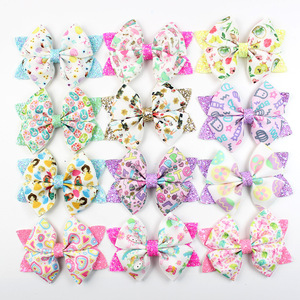 Moños para el Cabello Coloridos de Arcoíris de Verano, Lindos y Hermosos Moños de Cuero Brillante para Todas las Temporadas, Accesorios para el Cabello de Niños - Product Image 4