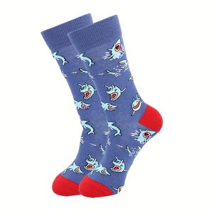 Espectáculo en Vivo # 31 Calcetines de Moda con Diseños de Animales, Calcetines Creativos de Dibujos Animados con Estampados de Tiburón, Ratón y Aves, en Stock para Hombre - Product Image 2