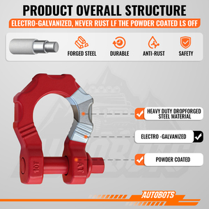 Grillo di Traino AUTOBOTS 10t per Veicoli Fuoristrada, Grillo a D per Traino Auto, Set di Grilli Tipo USA 3/4\" - Product Image 4