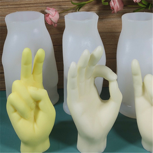 J534 Groothandel Nieuw Ontwerp Custom Luxe Siliconen Kaarsvorm 2022 Sculptuur Vinger Siliconen Mal Voor Kaars Maken - Product Image 4