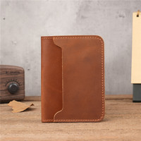 Dompet Pria & Wanita kulit asli Crazy Horse lembut tempat kartu kapasitas besar 1152 slot kartu dompet koin pendek
