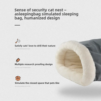Lit pour chat d'intérieur écologique et chaud pour l'hiver, sac de couchage apaisant pour chat, amovible, lavable en machine, nid douillet pour chat, sac en peluche doux et chaud