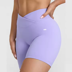 2025 đẩy lên chạy cô gái cao eo mông nâng mềm Yoga phòng tập thể dục Biker quần short co giãn tập luyện phụ nữ tập thể dục quần short với Túi - Product Image 1