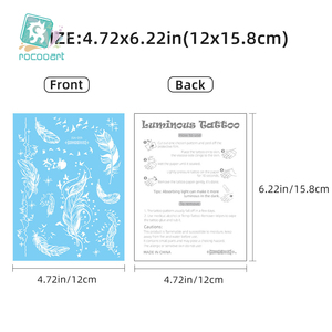 Sexy Tribal Lace Lotus Glow In The Dark Fake Tattoo, <span class=keywords><strong>Tatouage</strong></span> <span class=keywords><strong>Flocon</strong></span> <span class=keywords><strong>de</strong></span> <span class=keywords><strong>Neige</strong></span> Pissenlit Lumineux Bleu Daigne Dames Tatouages Temporaires - Product Image 2