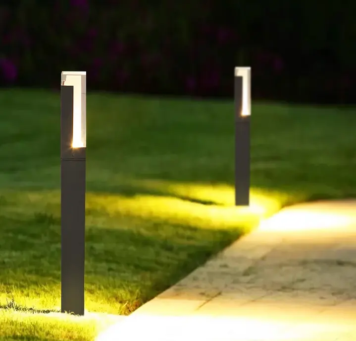 Su geçirmez güneş avlu fener lamba ile LED ışık kaynağı alüminyum vücut elektrikli çim gece işıkları IP65 bahçe aydınlatması