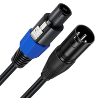 Câble Haut-Parleur Speakon vers XLR, Adaptateur Audio XLR Mâle vers Speakon Mâle avec Verrouillage par Torsion pour Amplificateur, DJ Professionnel, Sonorisation Scénique