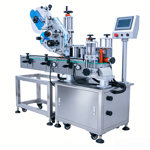 Machine d'étiquetage électrique FLM200RDF pour pots en verre, étiquettes automatiques sur le dessus et le côté, autocollants pour emballage de bouteilles, moteur et boîte de vitesses. - Product Image 4