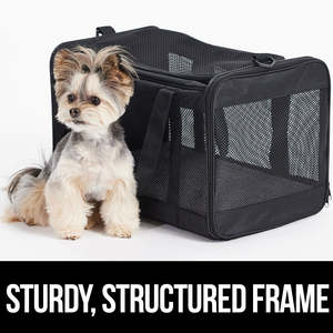 Bolsa de Transporte para Mascotas, Plegable, Negra, Transpirable, Desmontable, para Perros y Gatos - Product Image 1