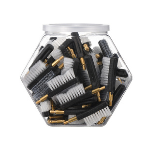 Juego de cabezales de cepillo de nailon para limpieza con mango de latón, forma plana cuadrada, kit de 70 piezas para accesorios de limpieza de armas. - Product Image 2