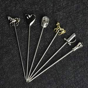 Accessoires de <span class=keywords><strong>Bar</strong></span> Pics à Cocktails Tige en Acier Inoxydable Pics à Olives Martini Brochettes à Cocktails Cure-dents Outils de <span class=keywords><strong>Bar</strong></span> Pic à <span class=keywords><strong>Cocktail</strong></span> - Product Image 1