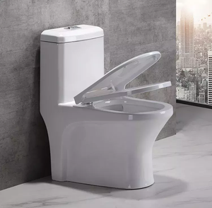 Inodoro de una pieza de cerámica WC de color blanco montado en el suelo barato de buena calidad para hotel en casa de estilo europeo - Product Image 4