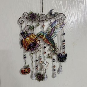 Ciondolo Decorativo per Finestra a Tema Halloween, Ornamento Fantasma e Zucca Spettrale, Decorazione per Giardino Interno ed Esterno - Product Image 6