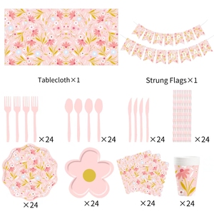DAMAI Pink Party Tableware Paper Tablecloth <b>Table</b> Decorations Wholesale Smlie Dinnerware Plates Cups Cutlery Napkins Set - Product Image 6