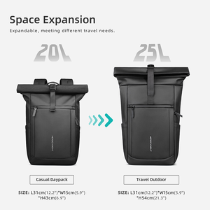 वीर नाइट कस्टम आधुनिक एक्सपेंड पुरुषों के लिए वाटरप्रूफ ट्रैवल टुक रोल रोल करने शहरी हाइकिंग डे पैक - Product Image 4