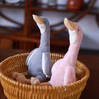 Grand Canard Blanc Oie Cygne Peluche Poupées Apaisante Doublure En Maille Brodée Soulagement Du Stress Cadeaux pour Les Mariages D'anniversaire Des Femmes