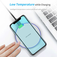 Cargador Inalámbrico Universal de Escritorio para Android, Base de Carga Rápida de 5W 10W 15W para Teléfonos Móviles con Luz LED