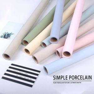 New Arrival 58cm*11Y Matt Plastic Packing Film Flower Wrapping <b>Paper</b> <b>Roll</b> with Solid Color Printing - Product Image 2