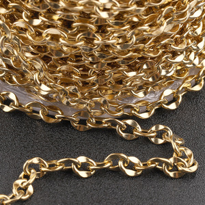 Cadena de acero inoxidable ovalada de 7 mm de ancho, color dorado, resistente, para pulsera, collar, uso decorativo. - Product Image 4