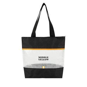 Sac fourre-tout de plage en PVC imperméable de grande capacité avec fermeture à glissière Sac à motifs de lettres pour les achats quotidiens des femmes - Product Image 6