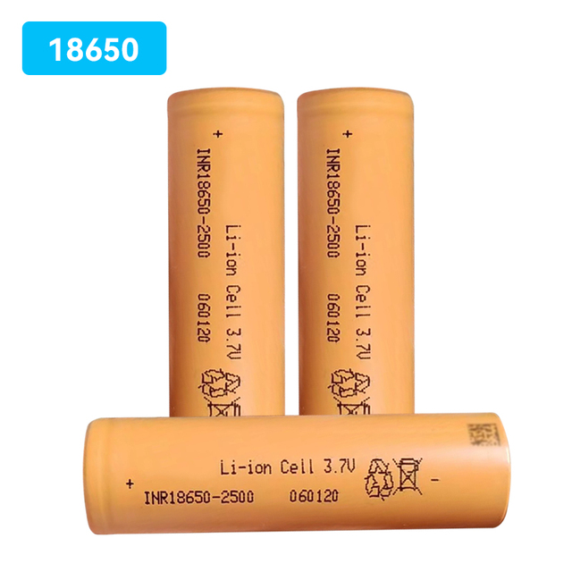 Grade a 18650 Lithium Ion Battery 3.7V 2500mAh 2200mAh Cylindrical Cell NCM Rechargeable for Power Tools E-bike 2000-2500mAh