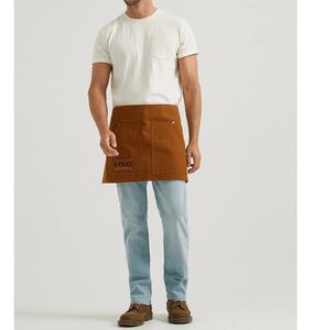 Delantal de café de algodón <span class=keywords><strong>Vintage</strong></span> con logotipo personalizado, delantal de cocina profesional de medio algodón, <span class=keywords><strong>uniforme</strong></span>, delantal de media barra Unisex para Chef y <span class=keywords><strong>camarero</strong></span> - Product Image 3