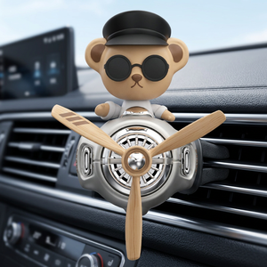 Ambientador de Coche con Clip de Ventilación de Resina con Diseño de Oso de Dibujos Animados, Perfume de Evaporación Natural, Fragancia Decorativa para Automóvil - Product Image 1