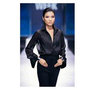 Nouvel arrivage de pantalons pour femmes taille haute prêts à être expédiés pantalons évasés Nina tissu de haute qualité Enzo Vietnam Fabricant d'origine - Product Image 1