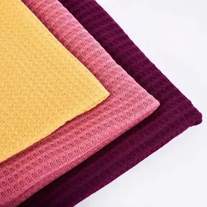 休闲服装素色针织面料40% 人造丝和60% 涤纶华夫布