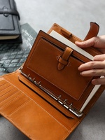 Classeur en cuir PU A5A6A7 fait à la main, idée cadeau de nouvel an, journal de voyage avec fil de reliure thermique, style couverture rigide à coudre