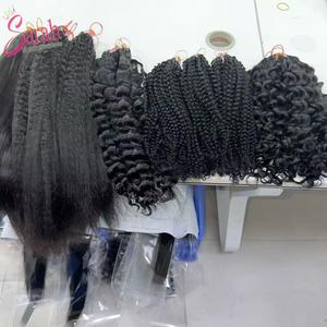 Extensions de cheveux humains vietnamiens tressés sans nœuds, style bohème, bouclés crépus, micro-boucles invisibles, pour tissage au crochet <span class=keywords><strong>Miracle</strong></span> Knot - Product Image 5
