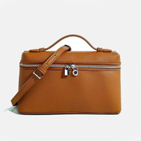 Sac à main en cuir grainé décontracté pour femmes; sac à bandoulière en cuir véritable sac à lunch