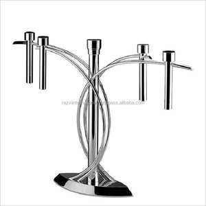 Candelabros de Metal plateado hechos a mano de 5 cabezas, decoración del hogar de alta calidad y accesorio de boda para Pascua - Product Image 3