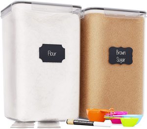 2er Pack XXL 7 Qt/6,5 l/220 Unzen Große Kapazität Klarer Kunststoff Auslaufs icher Luftdichte Vorrats behälter für Lebensmittel Set Vorrats behälter - Product Image 1