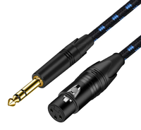 Câble TRS XLR 6.3 plaqué or, gaine en PVC, coque en aluminium, Jack stéréo 6.35mm 1/4 pouce, XLR femelle, amplificateur, lecteur DVD, musique