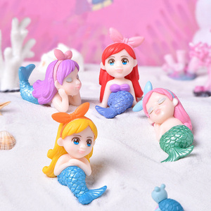 Figuras de Sirena en Miniatura de Plástico, Adornos para Manualidades, Acuario, Pecera, Jardín de Hadas, Accesorios de Escritorio, Decoración - Product Image 4