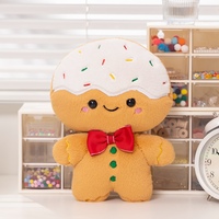 Oreiller en peluche en forme de bonhomme en pain d'épices de Noël mignon de 25 cm, décoration de Noël, jouet en peluche