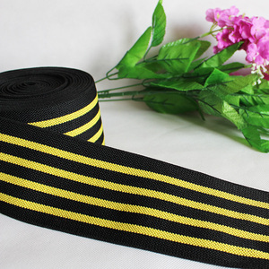 Bền sọc phong cách dệt ban nhạc đàn hồi màu vàng và màu đen đàn hồi Webbing - Product Image 3