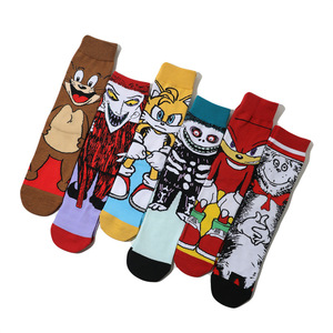 Vente en gros, chaussettes de dessin animé, Logo personnalisé, haute qualité, coton, bande dessinée, mode, joyeux, fou, chaussettes à tricoter - Product Image 3