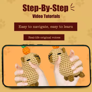 ZEN <span class=keywords><strong>ikigai</strong></span> capybara ชุดถักโครเชต์ DIY, ชุดถักโครเชต์งานฝีมือสำหรับเด็กผู้ปกครองพร้อมวิดีโอตะเข็บช้าบรรเทาความเครียดตุ๊กตาถักโครเชต์ DIY - Product Image 3