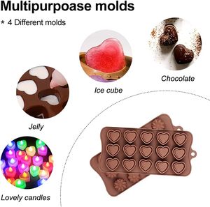 Moules en silicone pour chocolat, qualité alimentaire, antiadhésifs, écologiques, pour la pâtisserie, les bonbons et le <span class=keywords><strong>beurre</strong></span>, avec différentes formes, pièce unique - Product Image 4