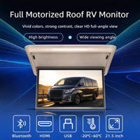 Moniteur de toit rabattable 21,5 pouces 1920x1080 LCD pour véhicule, écran Android USB BT FM universel pour voiture, camping-car, MPV, divertissement