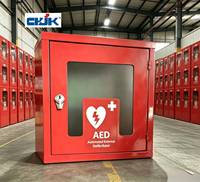 Boîte d'urgence incendie Jinkai, en acier au carbone avec structure en verre trempé et finition thermolaquée, personnalisable.