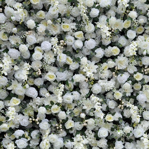 Paneles de Pared de Flores Artificiales Blancas, Decoración de Tela para Bodas, Baby Shower, Cumpleaños, Fondo de Boda, Fotomatón - Product Image 4