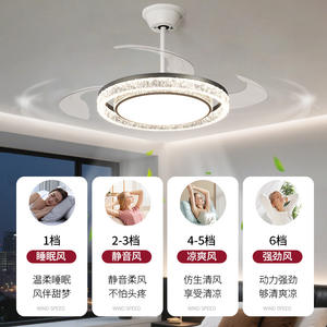 พัดลมเพดานแบบติดเพดาน รุ่นใหม่ ปี 2025 ดีไซน์ทันสมัย เรียบง่าย ป้องกันแสงสีฟ้า พร้อมโคมไฟสำหรับห้องรับประทานอาหาร ห้องทำงาน ห้องนอน - Product Image 4