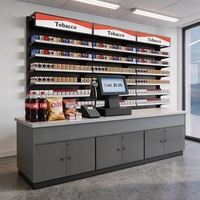 Présentoir à tabac robuste en métal avec étagères inclinées réglables et armoire verrouillable pour magasin de proximité