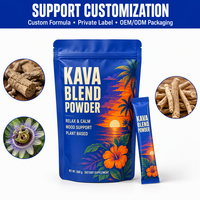 Durlevel Mélange de Kava en Poudre Instantanée Formule Entièrement Personnalisée Soutien Anti-Stress Antioxydant USDA GMP Casher Végétalien Pot en Verre Échantillonnage Rapide