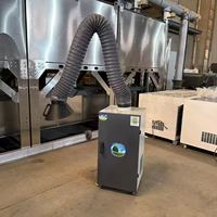 Purificateur de fumée de soudage portable à double bras avec bras d'aspiration, adapté aux ateliers de soudage secondaire et de soudage à l'arc à l'argon