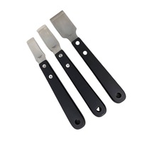 Ensemble de 3 lames de grattoir DIY en acier inoxydable avec manche en bois pour le nettoyage des murs, des sols et des fenêtres